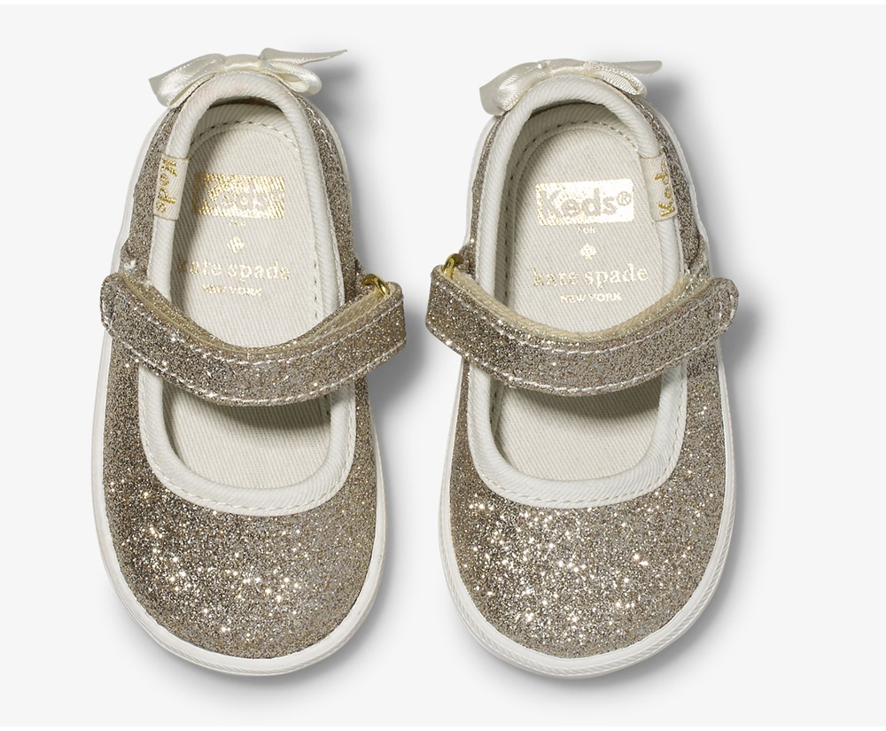 Slip Ons Keds Niña Dorados - Kate Spade New York Sloane Mj Glitter Crib - 3812-DRWEV